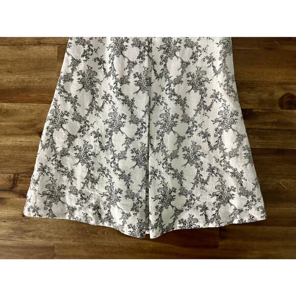 Carbon Solider White Black Toile Linen Sleeveless Dress Preppy Classic 5 - Picture 5 of 8